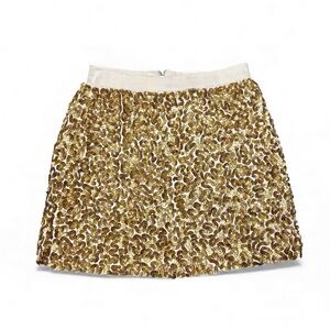 ALICE + OLIVIA Gold Sequin Mini Skirt